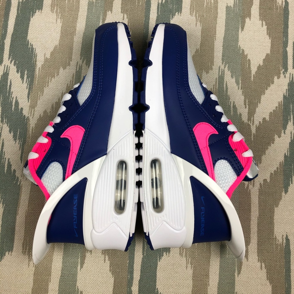 Nike Air Max 90 FlyEase Blue Pink Youth Sneakers - Picture 5 of 12